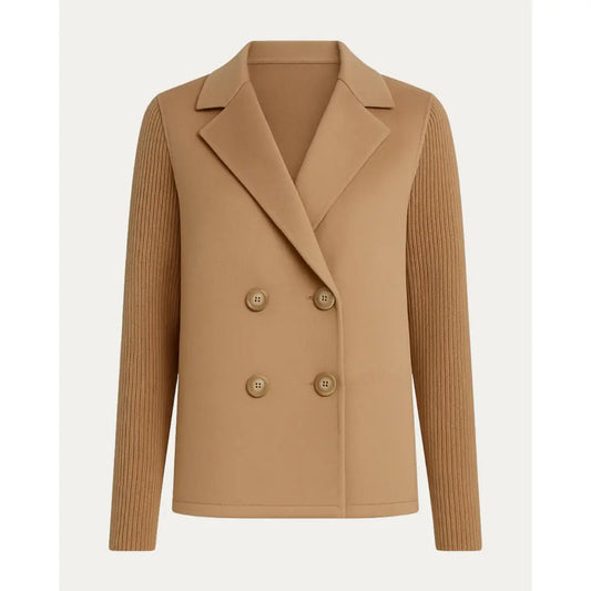 Blazer Chic con Maniche in Maglia: Eleganza e Comfort in Uno