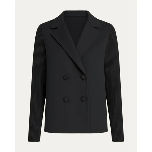 Blazer Chic con Maniche in Maglia: Eleganza e Comfort in Uno